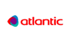 Logo Atlantic Officiel – Symbole de Marque Moderne Logo de la marque Atlantic, présentant un emblème abstrait coloré bleu-violet-rouge et le texte 'atlantic' en lettres rouges.