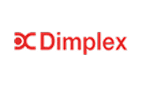 Logo DC Dimplex : Identité Visuelle Officielle de Marque Logo rouge brillant de la marque DC Dimplex. Les lettres 'DC' stylisées sont suivies de 'Dimplex' sur un fond noir uni.
